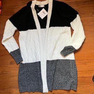 89th & Madison Color Block Duster Sweater